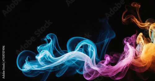 Ethereal Swirls of Multicolored Smoke