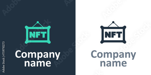 Logotype NFT Digital crypto art icon isolated on white background. Non fungible token. Logo design template element. Vector