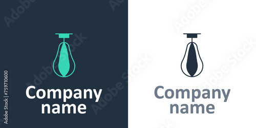 Logotype Punching bag icon isolated on white background. Logo design template element. Vector