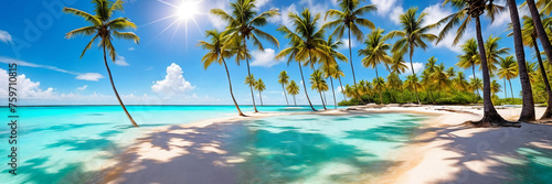 Tropical paradise of a pristine beach,