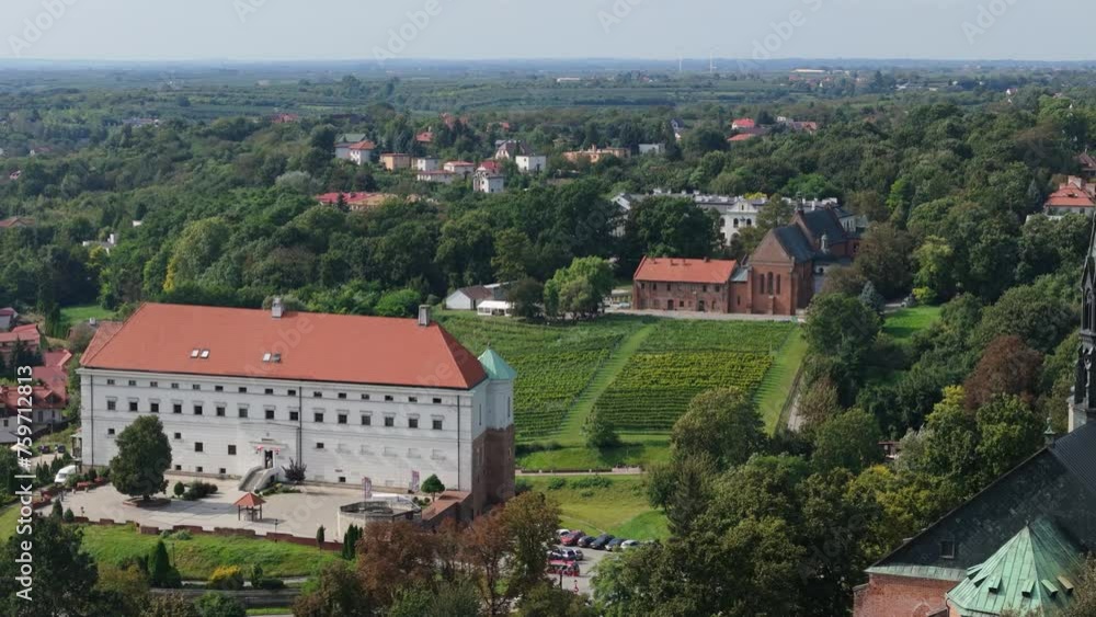 Beautiful Landscape Royal Castle Sandomierz Aerial View Poland Beautiful Landscape Royal Castle Sandomierz Aerial View Poland