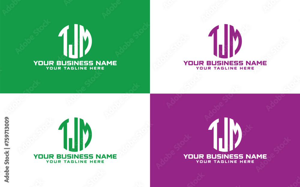 TJM circular logo, TJM Monogram logo design TJM circular logo, TJM Monogram logo design