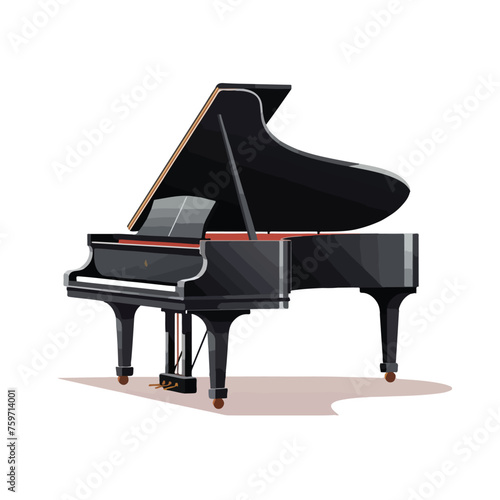 Grand piano icon flat vector illustration isloated
