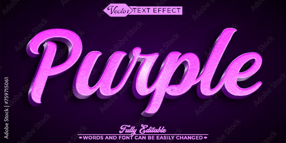 Purple Vector Editable Text Effect Template
