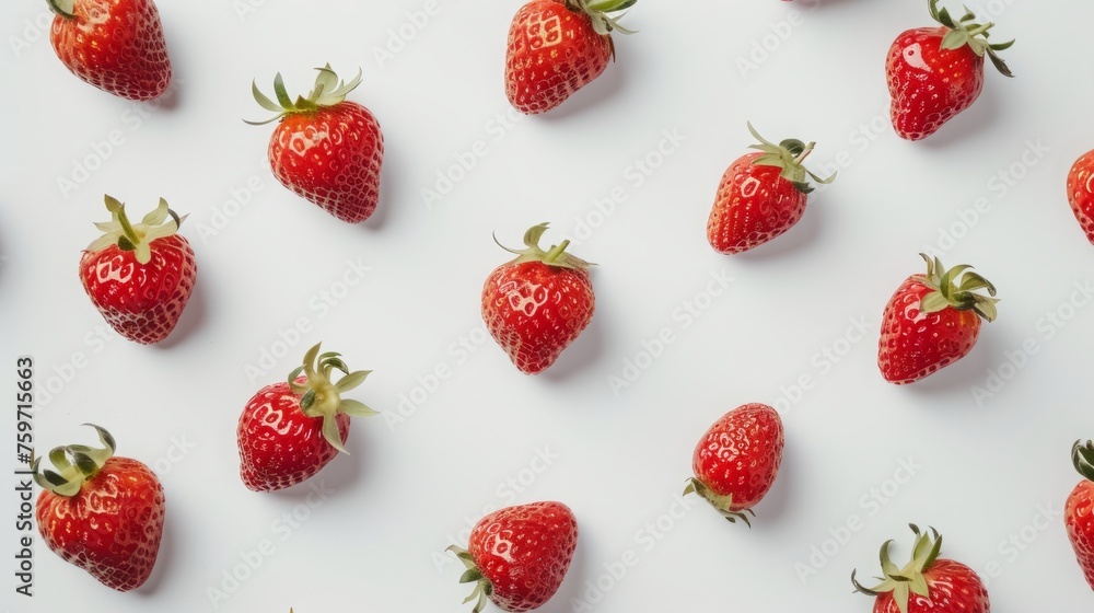 strawberries on white background. strawberries on white background.