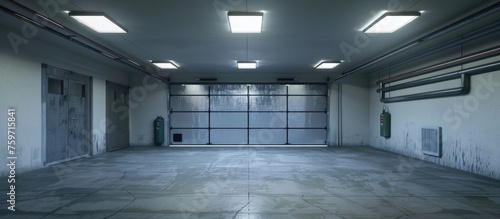 An empty home garage