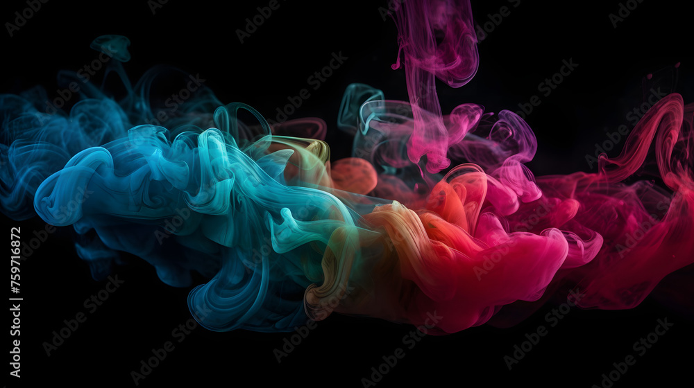 Vibrant colorful smoke on black background wallpaper. Vibrant colorful smoke on black background wallpaper.