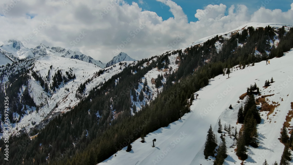 Snow Alp mountain range landscape