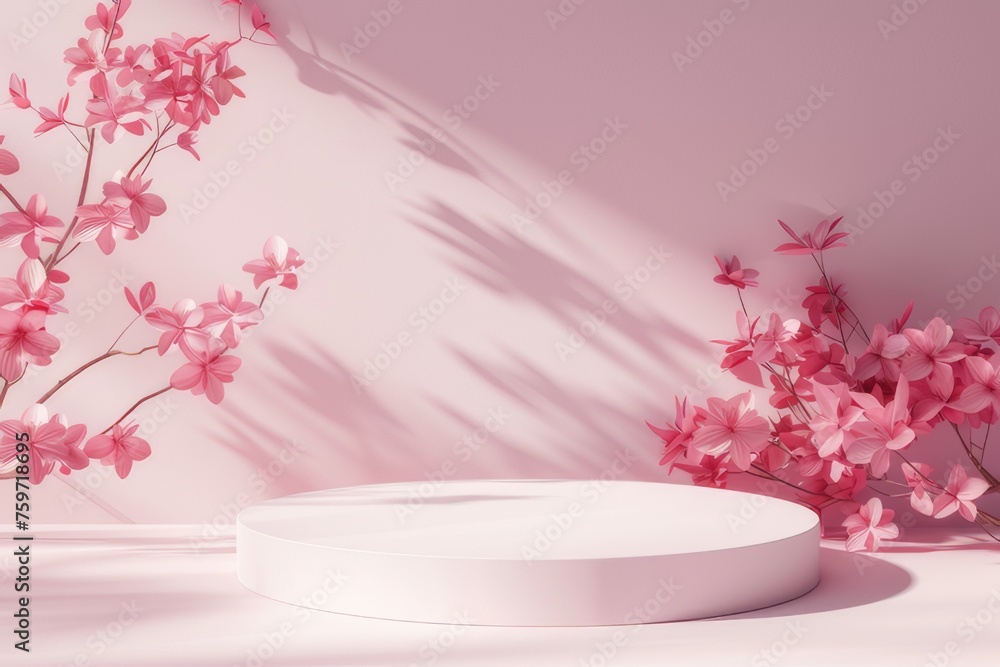Clean, empty pedestal design Suitable for displaying beauty products. Clean, empty pedestal design Suitable for displaying beauty products.