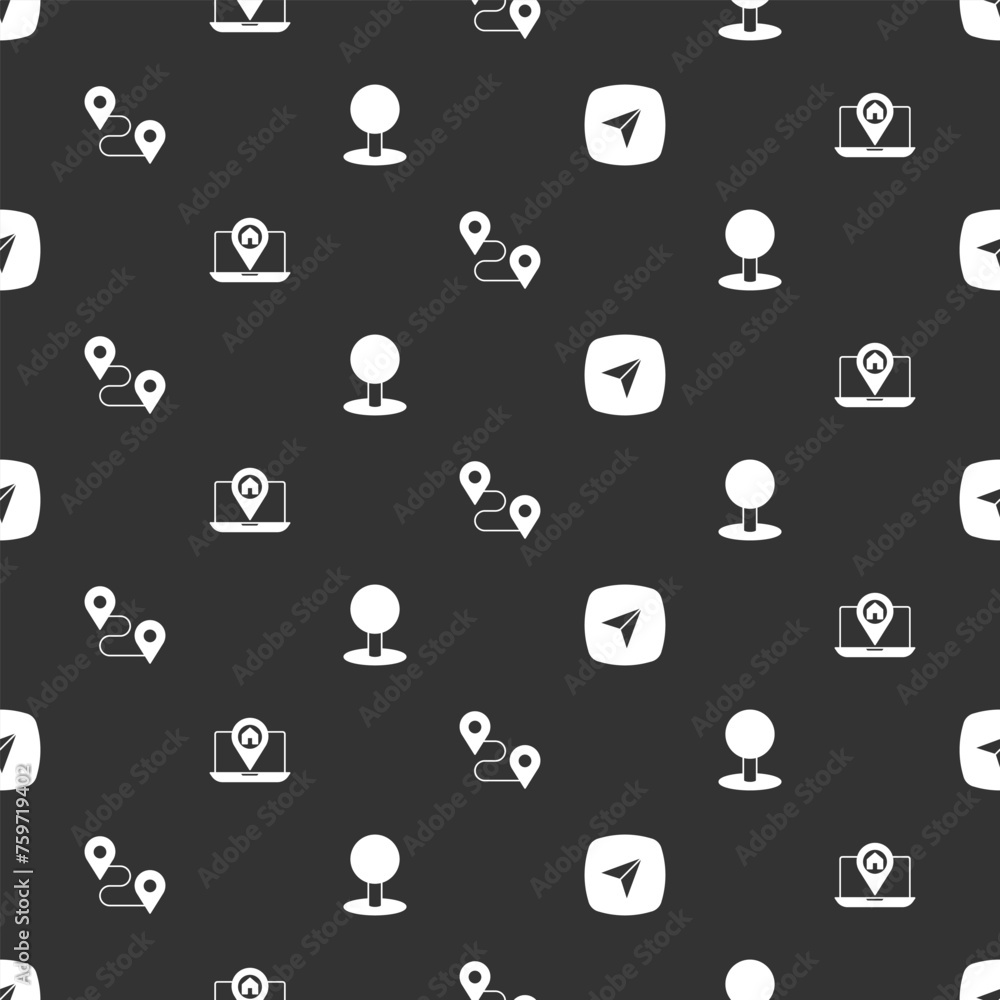 Set City map navigation, Route location and Push pin on seamless pattern. Vector Set City map navigation, Route location and Push pin on seamless pattern. Vector