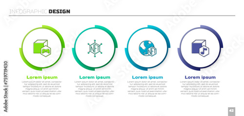 Set NFT Digital crypto art, blockchain technology, and . Business infographic template. Vector