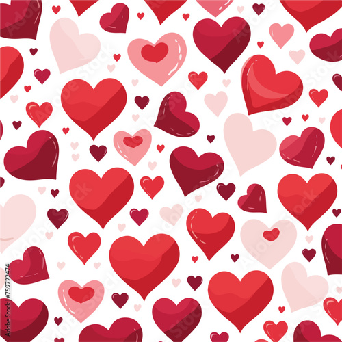 Happy Valentines day seamless pattern with decorati