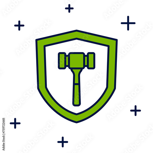 Filled outline Auction hammer icon isolated on white background. Gavel - hammer of judge or auctioneer. Bidding process, deal done. Auction bidding. Vector