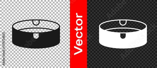 Black Ashtray icon isolated on transparent background. Vector