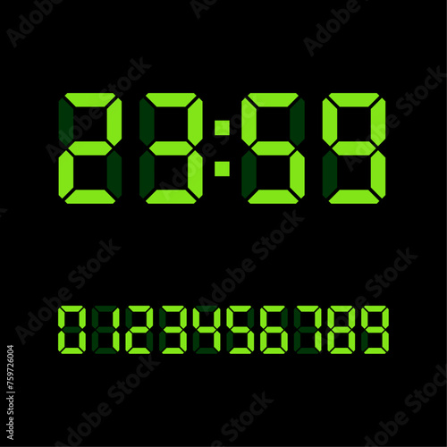 digital clock green face typo