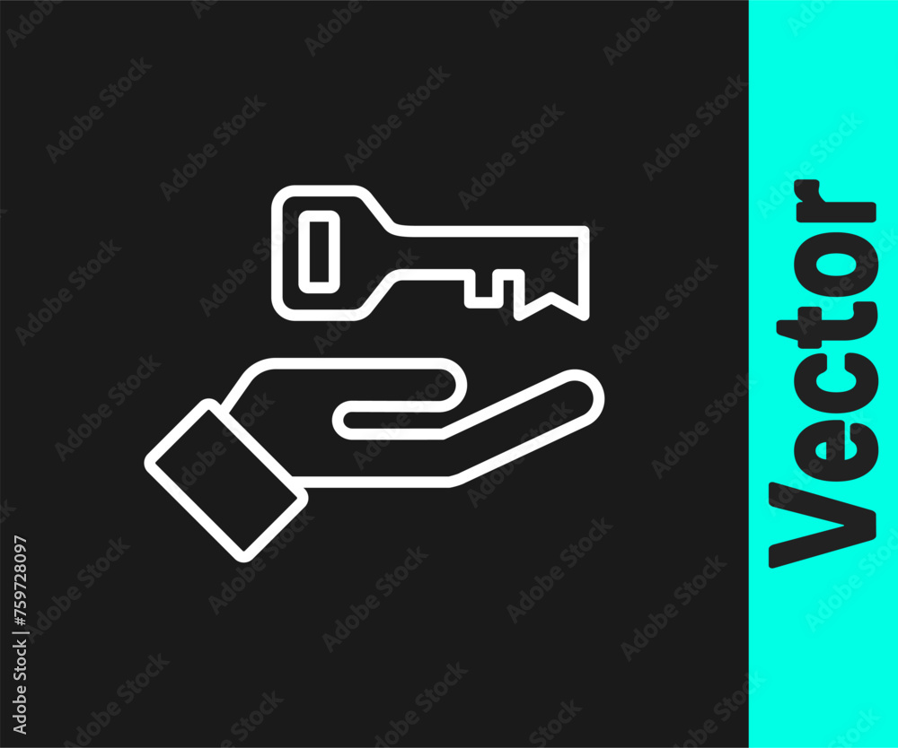 White line Solution to the problem in psychology icon isolated on black background. Key. Therapy for mental health. Vector White line Solution to the problem in psychology icon isolated on black background. Key. Therapy for mental health. Vector