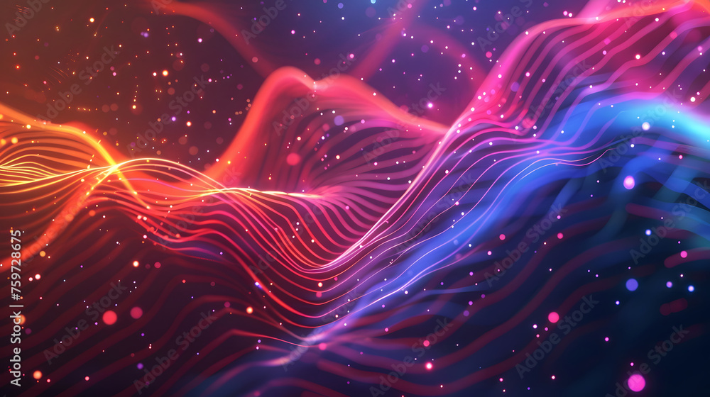 abstract background with glowing lines, abstract futuristic background with vibrant pink and blue neon lights, generative ai