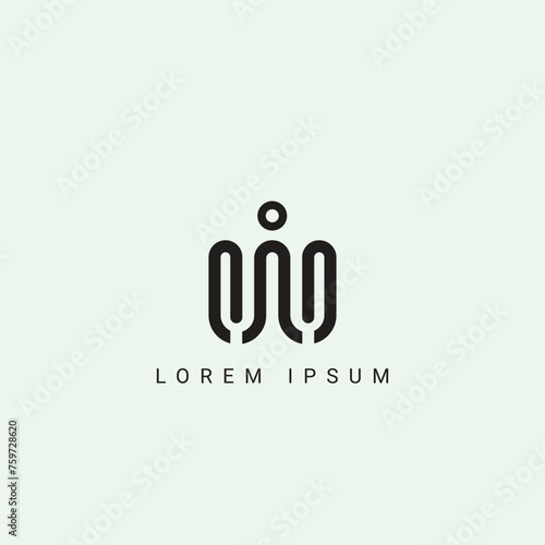 Letter WA and AW monogram initial logo, geometric, modern, gradient, grid logo