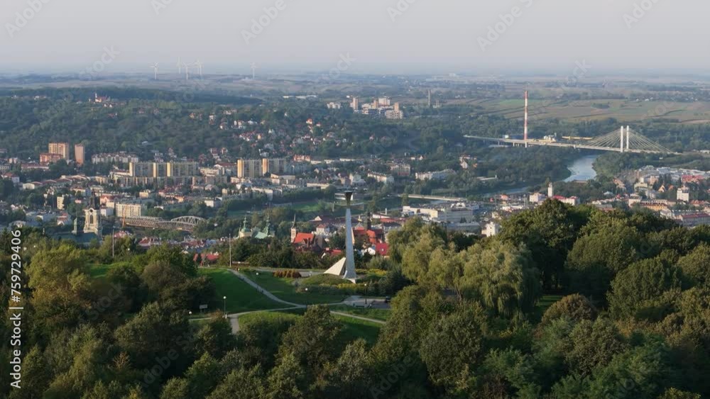 Beautiful Landscape Cross Hill Przemysl Aerial View Poland