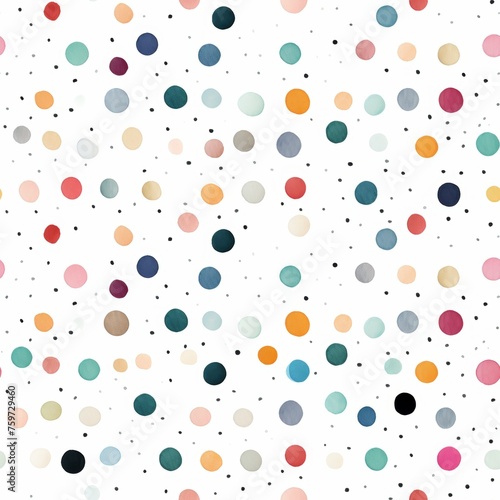 Beautiful vector seamless pattern with hand drawn watercolor dots