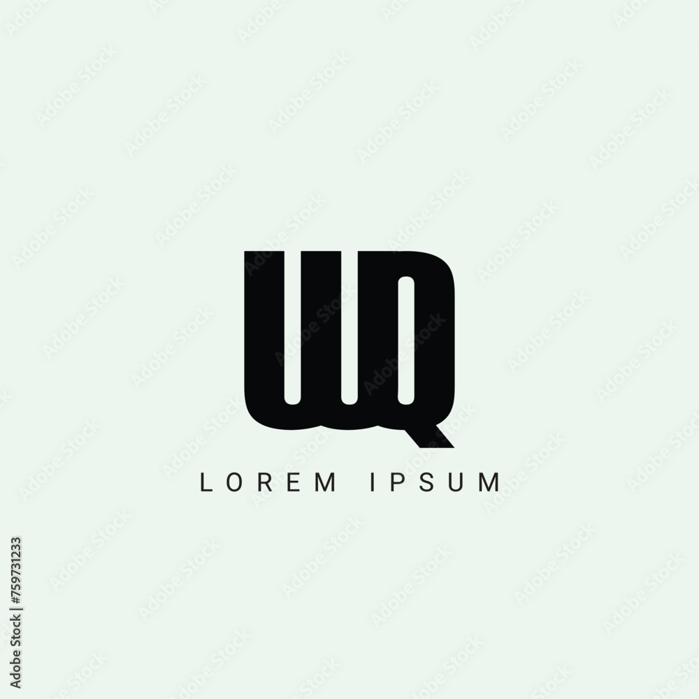 Letter WQ and QW monogram initial logo, geometric, modern, gradient, grid logo