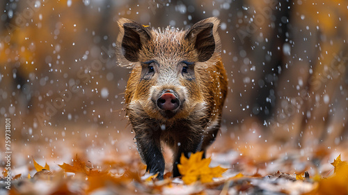 wildlife photography, authentic photo of a boar in natural habitat, taken with telephoto lenses, for relaxing animal wallpaper and more © elementalicious