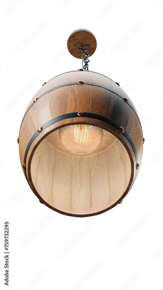 wooden barrel light