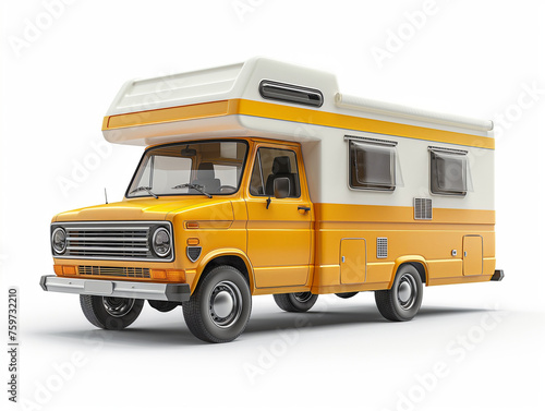 Camper van isolated on white background