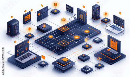 Creating guidelines for interoperability and data portability to promote competition and consumer choice in digital platforms and services. by AI generated image photo