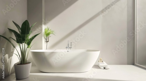 Scandinavian Minimalism Bathroom with Serene Atmosphere.