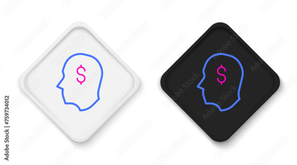 Fototapeta premium Line Lucky player icon isolated on white background. Colorful outline concept. Vector