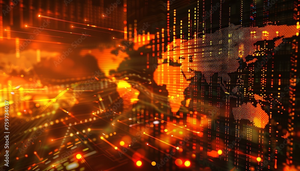 Fototapeta premium Visualizing the Dynamic Global Economy: Abstract Stock Market Investment Trading Chart Background