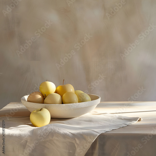 Bowl of Apples on Table