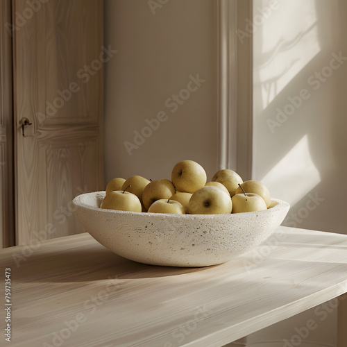 Bowl of Apples on Table
