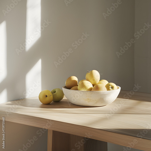Bowl of Apples on Table