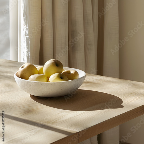 Bowl of Apples on Table