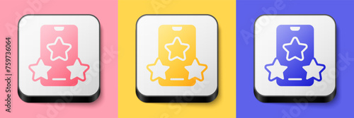 Isometric Online sports betting icon isolated on pink, yellow and blue background. Sport bet bookmaker. Betting online make money. Square button. Vector