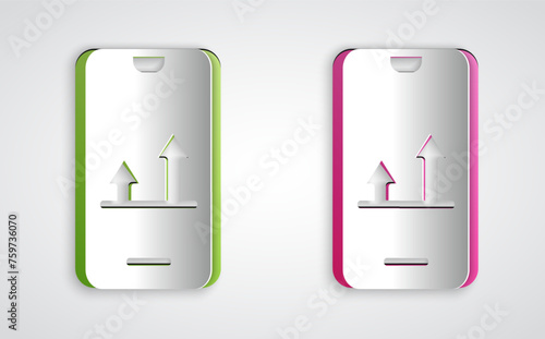 Paper cut Online sports betting icon isolated on grey background. Sport bet bookmaker. Betting online make money. Paper art style. Vector