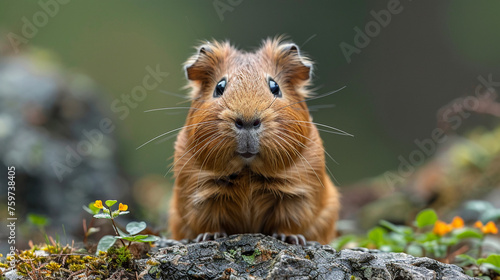 wildlife photography  authentic photo of a guinea pig in natural habitat  taken with telephoto lenses  for relaxing animal wallpaper and more