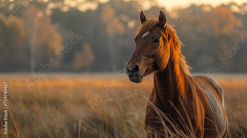 wildlife photography, authentic photo of a horse in natural habitat, taken with telephoto lenses, for relaxing animal wallpaper and more