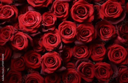 thousands of roses that are very red that are shown against a flat surface