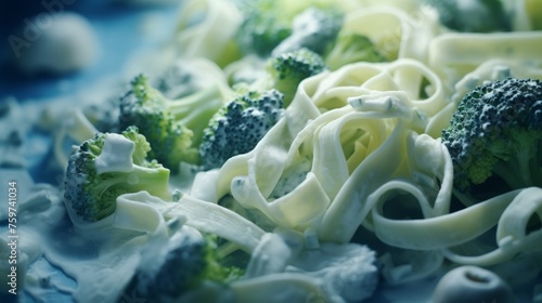fettuccine with mushrooms and broccoli