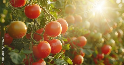 sunlight on tomatoes at a farm