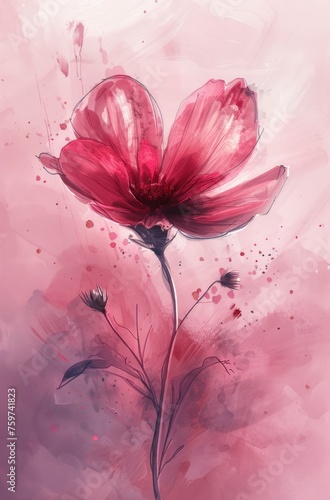 a heart is painted with a flower