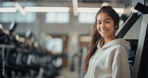 young woman in a gym