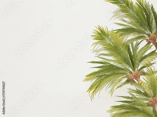 Fresh palm palms on a beige background for free.