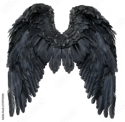 Black wings. Ai generated image