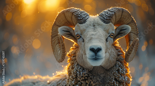 wildlife photography, authentic photo of a ram in natural habitat, taken with telephoto lenses, for relaxing animal wallpaper and more
