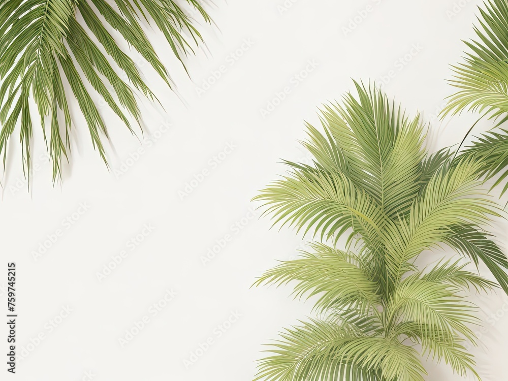 Fresh palm palms on a beige background for free.