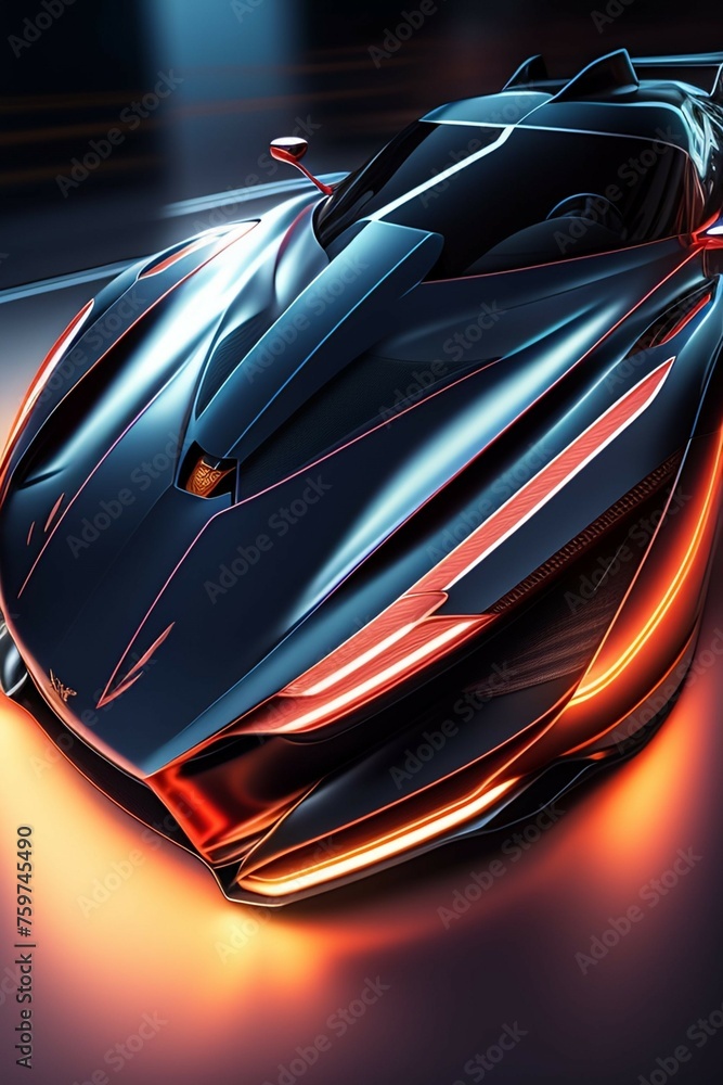 A black and red sports car A black and red sports car